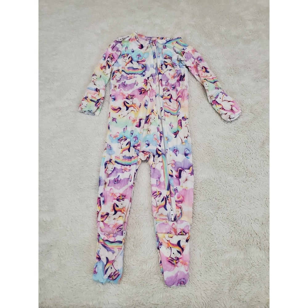 Birdie Bean Pastel Unicorn Zippy Bamboo Pajama Baby Girl 0 3 months Kidcore
